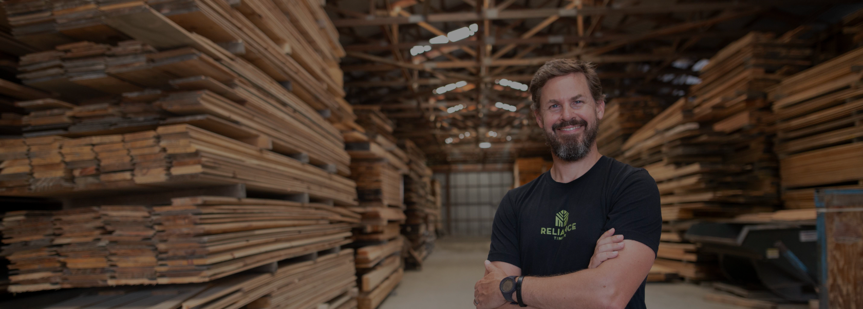 picture of Sean in lumber yard