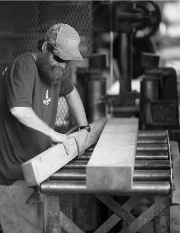 crafting wood in lumber yard
